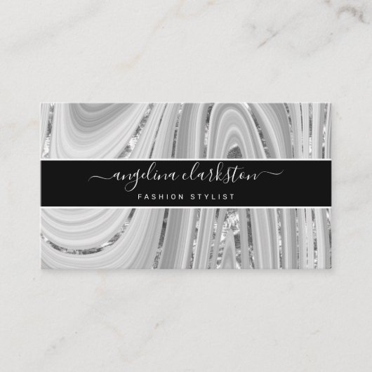 Carte De Visite Porte en marbre noir gris noir (Devant)