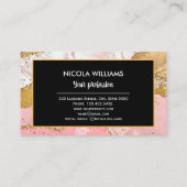 Carte De Visite Porte en marbre rose et Parties scintillant or (Dos)