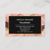 Carte De Visite Porte en marbre rose et Parties scintillant rouge (Dos)