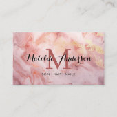 Carte De Visite Porte en marbre rose or de luxe Monogramme moderne (Devant)