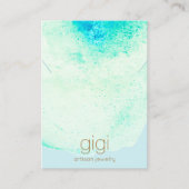 Carte De Visite Porte-étendoir Aqua Blue Watercolor (Devant)