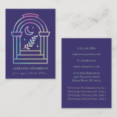 Carte De Visite Porte mystique Boho Holographique Moon & Herb (Devant / Derrière)