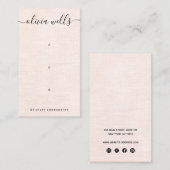 Carte De Visite Porte-oreille 3 Trous rose Script (Devant / Derrière)