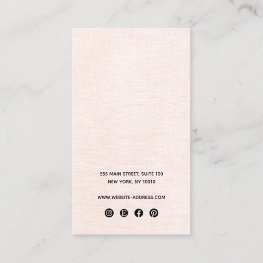 Carte De Visite Porte-oreille 3 Trous rose Script (Dos)