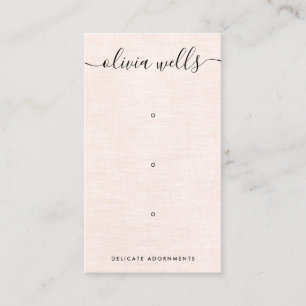 Carte De Visite Porte-oreille 3 Trous rose Script