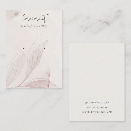 Carte De Visite Porte-oreille Abstrait de feuillage d'aquarelle (Devant / Derrière)