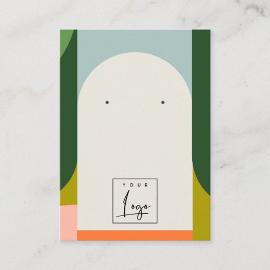 Carte De Visite Porte-oreille Abstraite Arc Retro couleur (Devant)