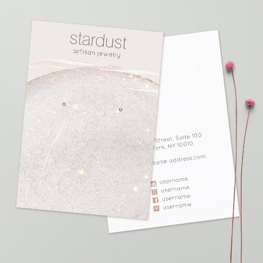 Carte De Visite Porte-oreille de Parties scintillant Or Taupe