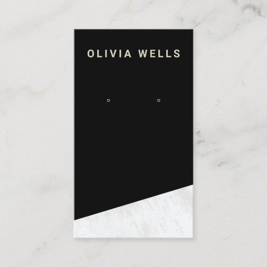 Carte De Visite Porte-oreille en bois blanc BlacK (Devant)