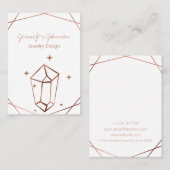 Carte De Visite Porte-oreille en or rose (Devant / Derrière)