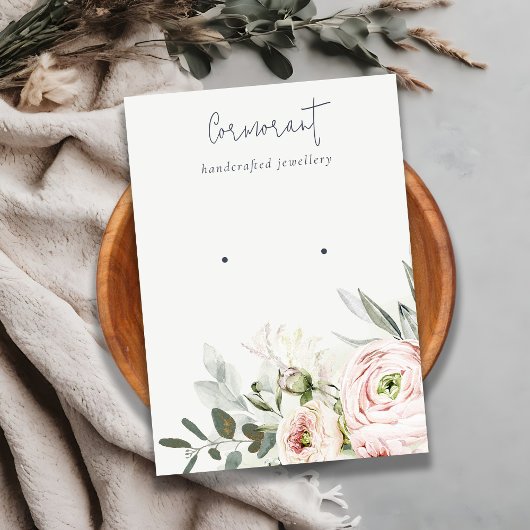 Carte De Visite Porte-oreille Floral Rose-Rose-Doux