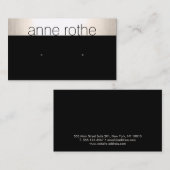 Carte De Visite Porte-oreille noir simple et élégant (Devant / Derrière)