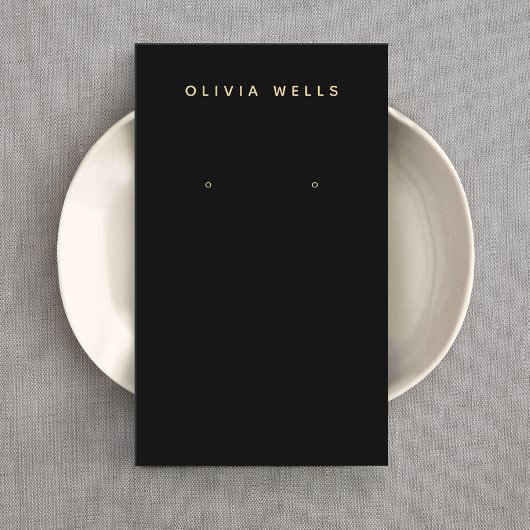 Carte De Visite Porte-oreille noir simple et moderne