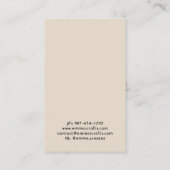 Carte De Visite Porte-oreille Personnalisable Boho Chic fait main (Dos)