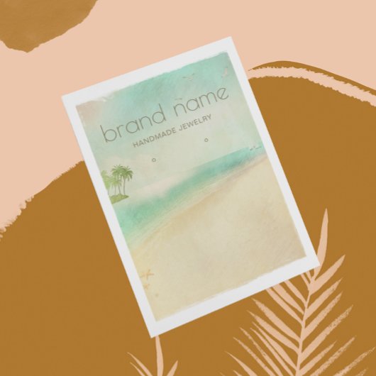 Carte De Visite Porte-oreille Retro Sur Le Thème De La Plage