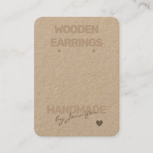 Carte De Visite Porte-oreilles en papier naturel rustique fait mai