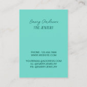 Carte De Visite Porte-oreilles turquoise Designer Bijoux (Dos)