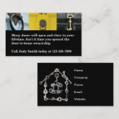 Carte De Visite Porte ouverte à propriété propriété immobilier (Devant / Derrière)