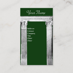 Carte De Visite PORTE RENAISSANCE Colonnes corinthiennes, Vert