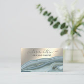 Carte De Visite Porte signature branché géode élégant doré bus (Debout devant)