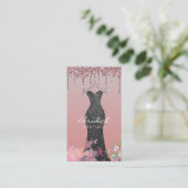 Carte De Visite Porte-vêtement Robe Mode Boutique Paillement qui D (Debout devant)