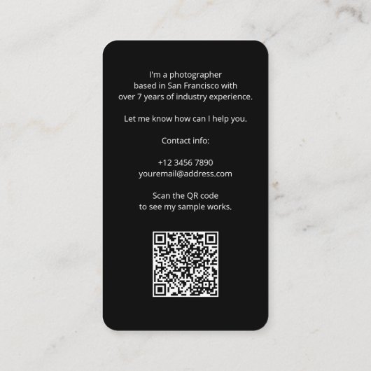 Carte De Visite Portefeuille simple et moderne QR Code Professionn (Dos)