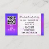Carte De Visite Portfolio Beauté Bleu Violet Professionnel (Dos)