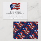 Carte De Visite Porto Rico ondulant le drapeau (Devant / Derrière)