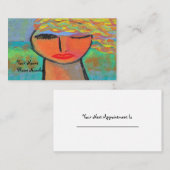 Carte De Visite Portrait Abstrait blond d'une femme (Devant / Derrière)