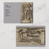 Carte De Visite PORTRAIT BIBLIOTHÈQUE AVEC LIVRES Papier gris (Devant / Derrière)