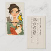 Carte De Visite Portrait cosy de Pet Lover (Devant / Derrière)
