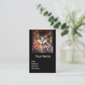 CARTE DE VISITE PORTRAIT DE CHAT DE LA CUISINE BROWN BLANCHE, RIBB (Debout devant)