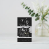 Carte De Visite Portrait de chat noir mignon (Debout devant)