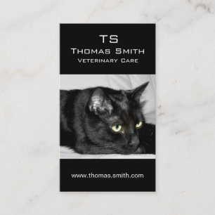 Carte De Visite Portrait de chat noir mignon