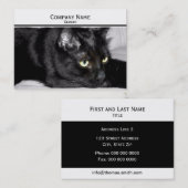 Carte De Visite Portrait de chat noir mignon (Devant / Derrière)