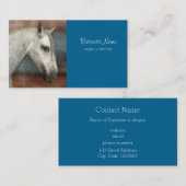 Carte De Visite Portrait de Cheval Andalou Gris Dappé (Devant / Derrière)