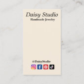 Carte De Visite Portrait de fille moderne Boucles d'oreilles Bijou (Dos)