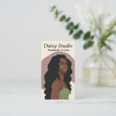 Carte De Visite Portrait de fille moderne Boucles d'oreilles Bijou (Debout devant)