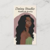 Carte De Visite Portrait de fille moderne Boucles d'oreilles Bijou (Devant)