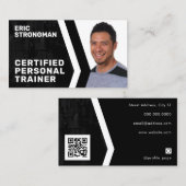 Carte De Visite Portrait de fitness professionnel moderne (Devant / Derrière)