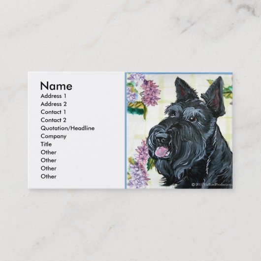 Carte De Visite Portrait de Terrier d'écossais (Devant)