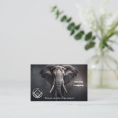 Carte De Visite Portrait d'éléphant Fond sombre de la société de d (Debout devant)
