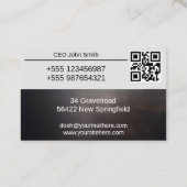 Carte De Visite Portrait d'éléphant Fond sombre de la société de d (Dos)