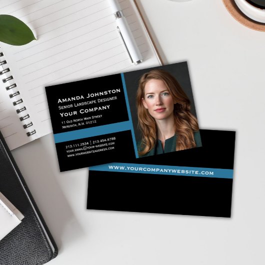 Carte De Visite Portrait d'entreprise Couleurs personnalisées