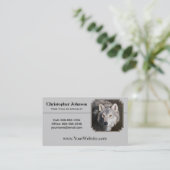 Carte De Visite Portrait du visage du loup de bois gris (Debout devant)