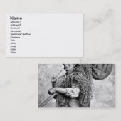 Carte De Visite Portrait d'un pêcheur portant ses filets (pho de (Devant / Derrière)