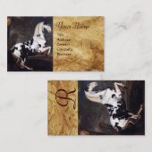 Carte De Visite Portrait d'un Piebald, Monogramme de parchemin (Devant / Derrière)