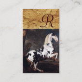 Carte De Visite Portrait d'un Piebald, Monogramme de parchemin (Dos)