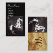 Carte De Visite Portrait d'un Piebald, Monogramme de parchemin (Devant / Derrière)