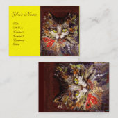 CARTE DE VISITE PORTRAIT EN CHAT DE CUISINE BROWN BLANCHE AVEC RIB (Devant / Derrière)